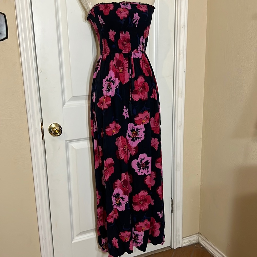 Floral Strapless Maxi Dress